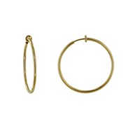 Boucles d'Oreilles Plaqué Or Créoles Pour Oreilles Non Percées 1,5cm