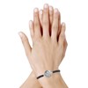 Bracelet Lien Tréssé Médaille Ronde Argent 925 et Nacre Ange Raphaël - Gris - vue V2
