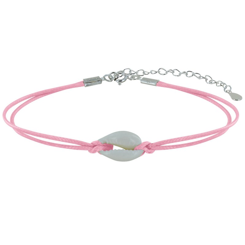 Bracelet Lien Coquillage Cauris - Rose