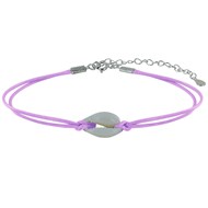 Bracelet Lien Coquillage Cauris - Violet clair