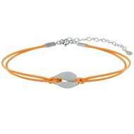 Bracelet Lien Coquillage Cauris - Orange