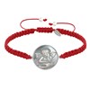 Bracelet Lien Tréssé Médaille Ronde Argent 925 et Nacre Ange Raphaël - Rouge - vue V1