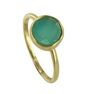 Bague Plaqué Or et Amazonite Ronde