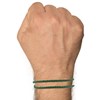 Bracelet Homme Double Tour Cuir Tréssé Rond pour Poignet 19cm - Vert - vue V2