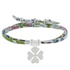 Bracelet Double Tour Lien Liberty et Trèfle Argent 925 - Classics - Blanc - vue V1