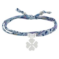 Bracelet Double Tour Lien Liberty et Trèfle Argent 925 - Classics - Violet clair