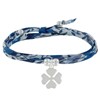 Bracelet Double Tour Lien Liberty et Trèfle Argent - Classics - Bleu Navy - vue V1