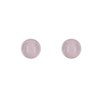 Boucles d'Oreilles Clou Argent Rhodié et Perles de Quartz Rose 6 mm - vue V2