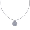Collier Argent 925 Rhodié Médaille Ronde Gravée Mon Etoile - vue V1
