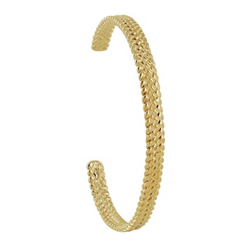 Gold-plated Bracelet Demi Jonc Braided Flat