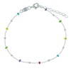 Bracelet Argent 925 Perles Émaillées Arc En Ciel et Perles Argent 925 - vue V1
