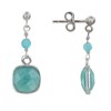 Boucles d'Oreilles Argent 925 Perle et Pavé d'Amazonite Facetté - vue V1