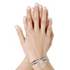 Bracelet Double Tour Lien Liberty et Trèfle Argent 925 - Classics - Gris - vue V2
