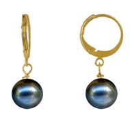 Boucles d'Oreilles Mini Créoles Plaqué Or et Perle de Culture