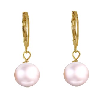 Gold-plated and Cultured Pearl Mini Creole Earrings