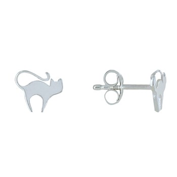 925 Sterling Zilveren Katten Silhouet Oorbellen