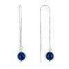 Boucles d'Oreilles Chainette Argent et Perles de Lapis Lazuli - vue V1