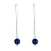 Boucles d'Oreilles Chainette Argent et Perles de Lapis Lazuli - vue V2