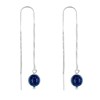 Boucles d'Oreilles Chainette Argent et Perles de Lapis Lazuli - vue V3