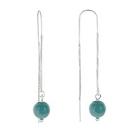 Boucles d'Oreilles Chainette Argent 925 et Perles d'Amazonite