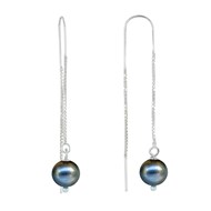 Boucles d'Oreilles Chainette Argent 925 et Perles de Culture