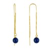 Boucles d'Oreilles Chainette Argent Doré et Perles de Lapis Lazuli - vue V1
