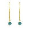 Boucles d'Oreilles Chainette Argent Doré et Perles d'Amazonite - vue V2