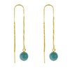 Boucles d'Oreilles Chainette Argent Doré et Perles d'Amazonite - vue V3