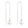 Boucles d'Oreilles Chainette Argent 925 et Perles de Culture - vue V3