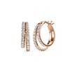 Boucles d'oreilles Duo Circlet - Or Rosé et Cristal - vue V1
