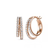 Boucles d'oreilles Duo Circlet - Or Rosé et Cristal