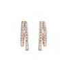 Boucles d'oreilles Duo Circlet - Or Rosé et Cristal - vue V3