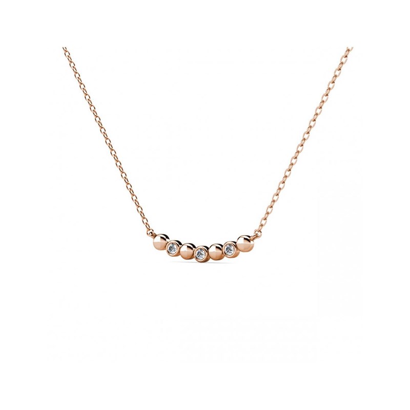 Collier Evelyne - Or Rosé et Cristal - vue 2