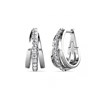 Boucles d'oreilles Aurielle Hoop - Argenté et Cristal - vue V1