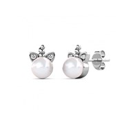 Boucles d'oreilles Unicorn Pearl - Argenté et Cristal