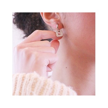 Klassieke vierkante oorbellen - Zilver en kristal