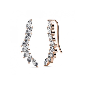 Clematis Oorbellen - Roségoud en Kristal