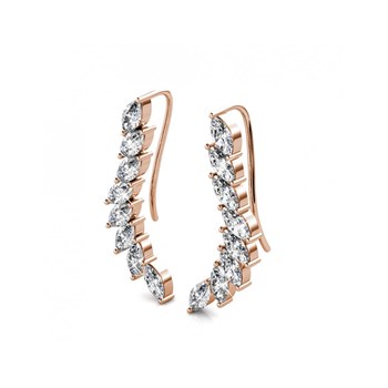 Clematis Oorbellen - Roségoud en Kristal