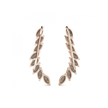 Clematis Oorbellen - Roségoud en Kristal