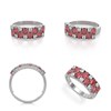 Bague ADEN Or 585 Blanc Rubis et diamants 2.524grs - vue V2