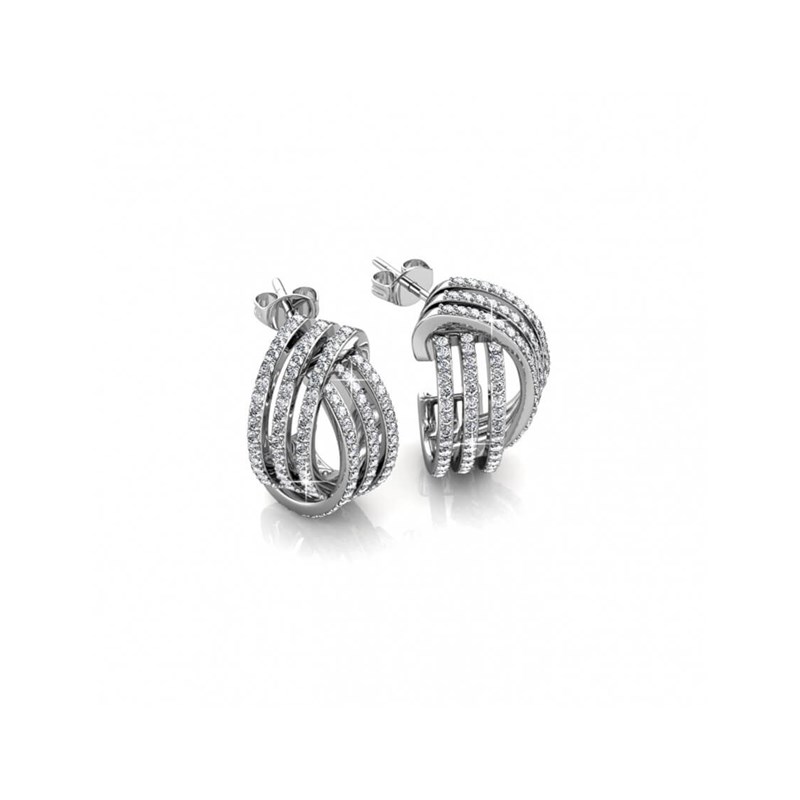 Boucles d'oreilles Cherish - Argenté et Cristal - vue 2