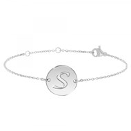 Bracelet lettre S en acier inoxydable SC Crystal