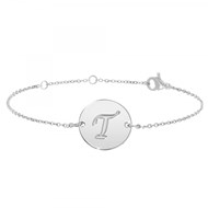 Bracelet lettre T en acier inoxydable SC Crystal