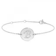 Bracelet lettre B en acier inoxydable SC Crystal