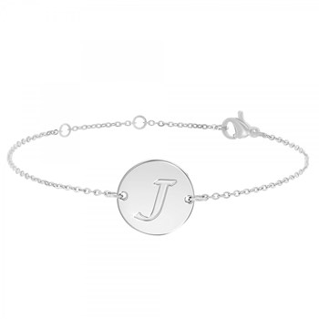 Bracelet lettre J en acier inoxydable SC Crystal