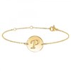 Bracelet lettre P en acier inoxydable par SC Bohème - vue V1