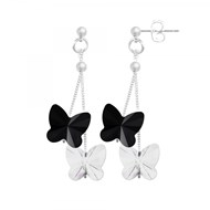 Boucles d'oreilles papillons ornées de Cristaux scintillants SC Crystal