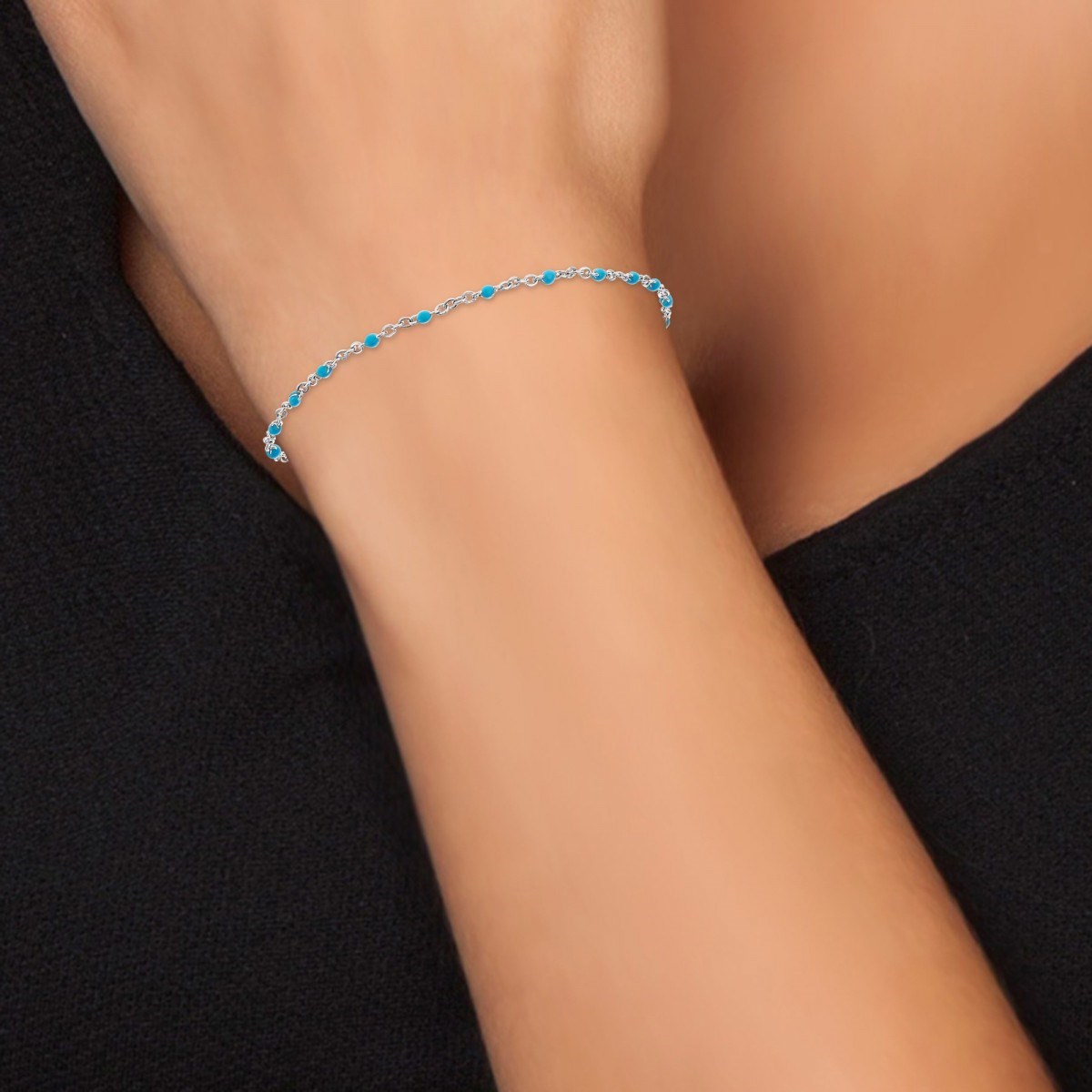 Bracelet perles bleues par SC Bohème - vue 2
