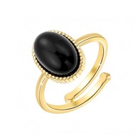 Bague ajustable SC Bohème ornée d'un onyx noir