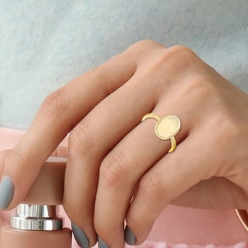 Bague ajustable SC Bohème ornée d'un onyx blanc